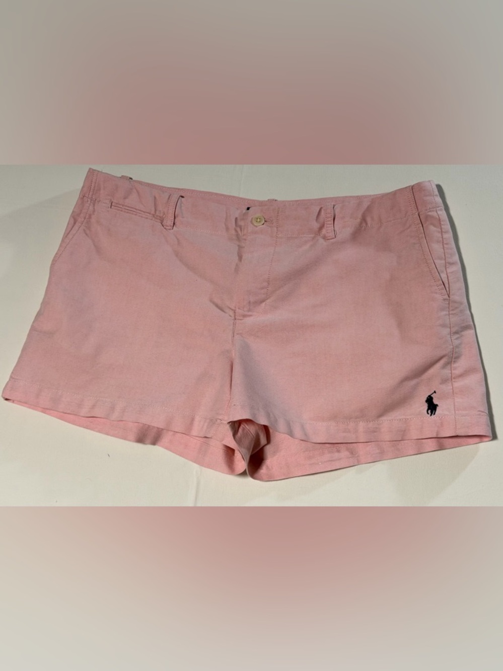 Polo Ralph Lauren Women's Pink Oxford Chino Shorts - Size 10 - Embroidered Pony